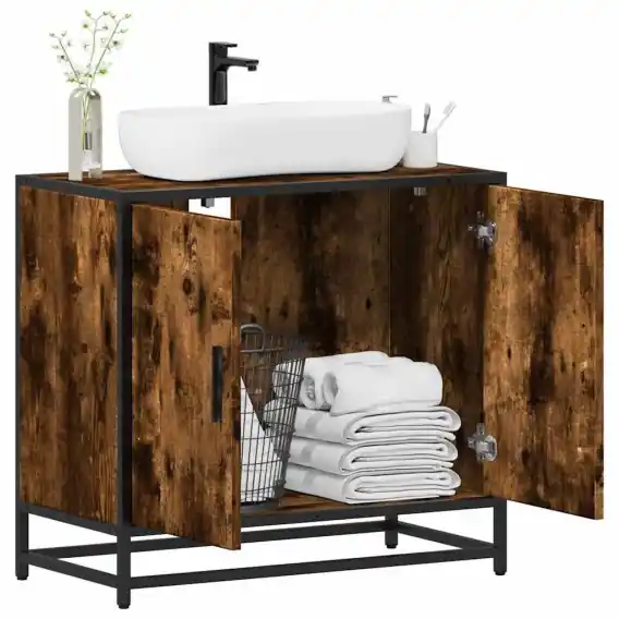 Szafka pod umywalkę, przydymiony dąb, 65x33x60 cm Lumarko! Lumarko! - Hurtownia wielobranżowa Lumarko Nowość